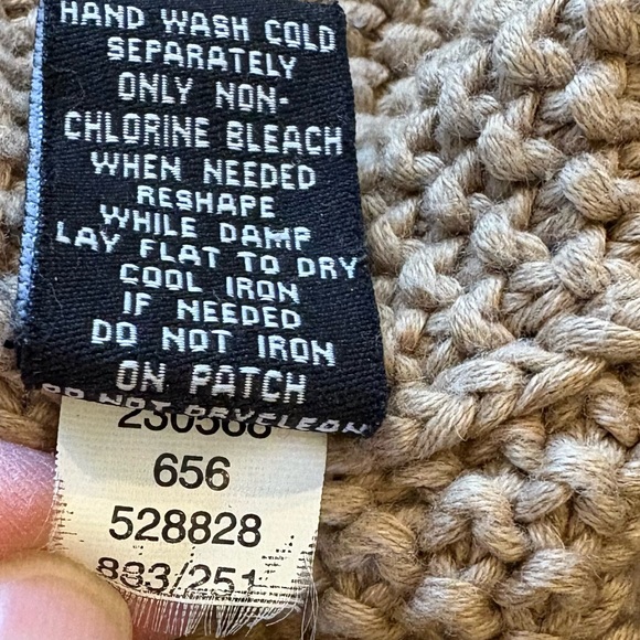 Moda International Chunky Knit Button Up Sweater Cardigan Tan Size Large - Picture 11 of 13